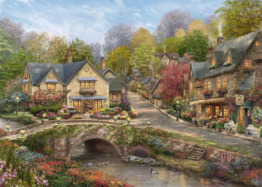 Puzzle Schmidt 2000 dílků Léto v dlážděné vesničce