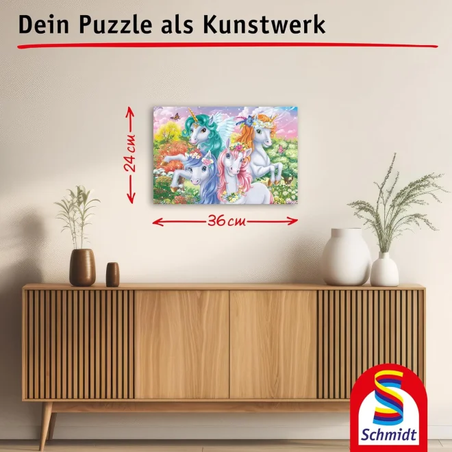 Puzzle pro děti Schmidt 100 dílků Fotka s jednorožci