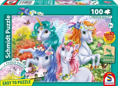 Puzzle pro děti Schmidt 100 dílků Fotka s jednorožci