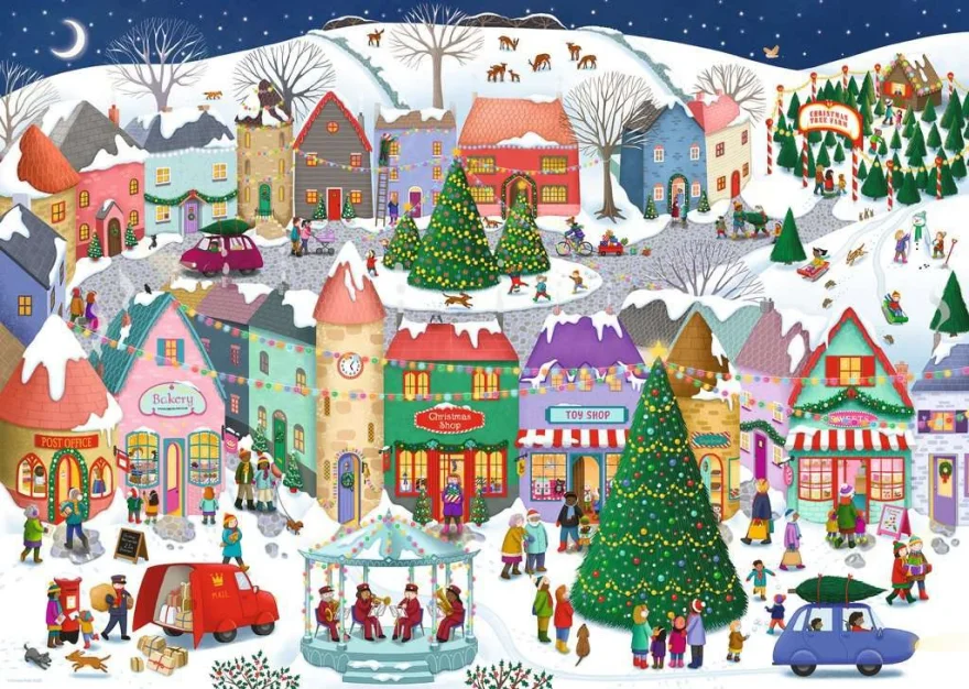 Puzzle Ravensburger 1000 dílků Vánoční město