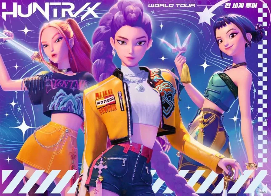 Puzzle sada Ravensburger 4x100 dílků K-pop: Lovkyně démonů - Pro fanoušky!