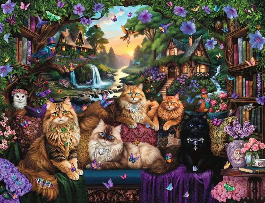 Puzzle Ravensburger 2000 dílků Kočičí chaloupka