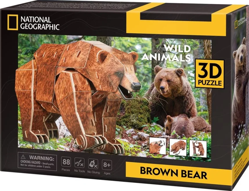 3D puzzle CubicFun  National Geographic: Medvěd hnědý 88 dílků
