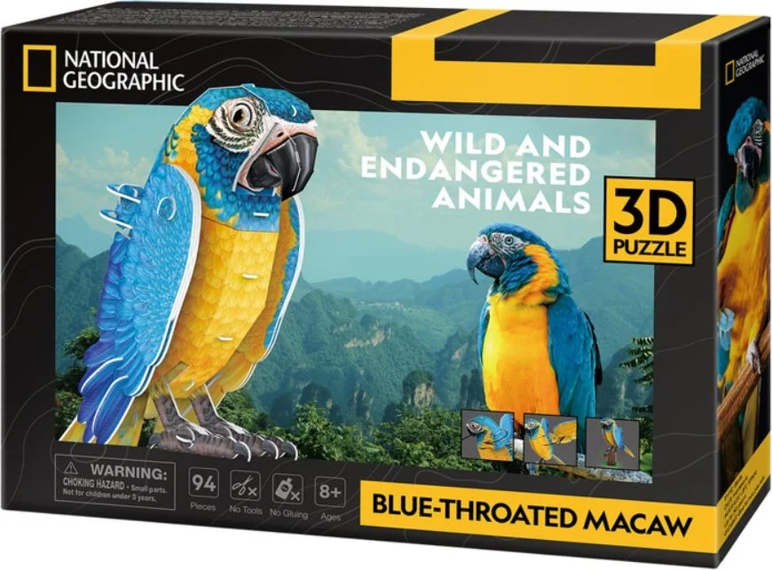 3D puzzle CubicFun  National Geographic: Papoušek Ara kaninda 94 dílků