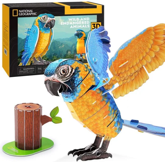 3D puzzle CubicFun  National Geographic: Papoušek Ara kaninda 94 dílků