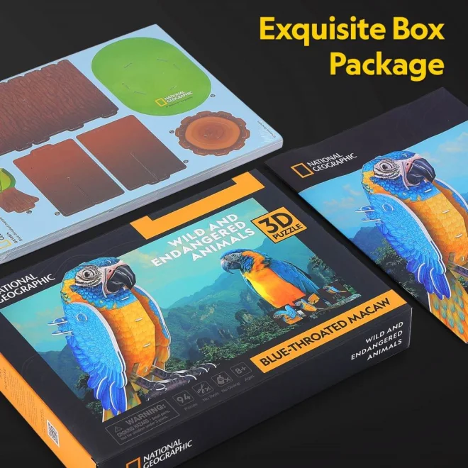 3D puzzle CubicFun  National Geographic: Papoušek Ara kaninda 94 dílků