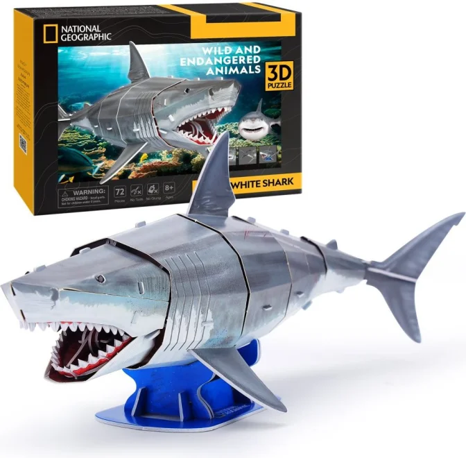 3D puzzle CubicFun  National Geographic: Žralok bílý 72 dílků