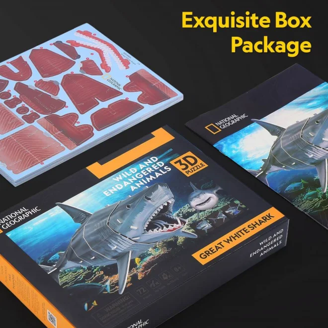 3D puzzle CubicFun  National Geographic: Žralok bílý 72 dílků