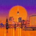 Čtvercové puzzle Ravensburger 500 dílků Neon: Berlín