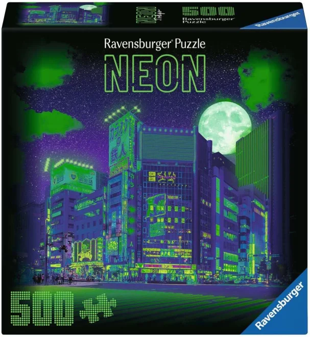 Čtvercové puzzle Ravensburger 500 dílků Neon: Tokio