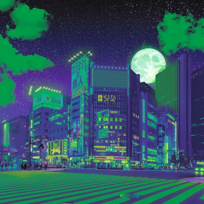 Čtvercové puzzle Ravensburger 500 dílků Neon: Tokio
