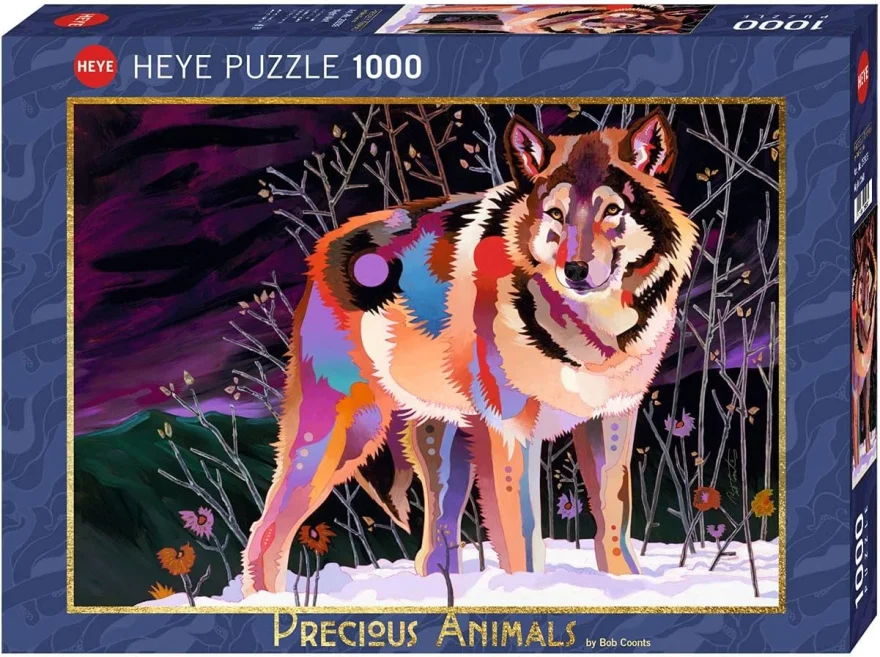 Puzzle Heye 1000 dílků Precious Animals: Noční vlk