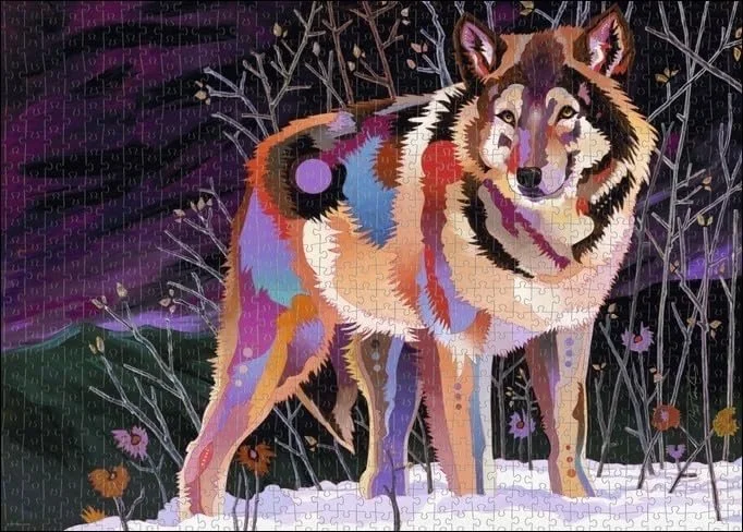 Puzzle Heye 1000 dílků Precious Animals: Noční vlk