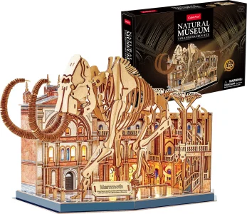 Dřevěné svítící 3D puzzle CubicFun  Natural Museum: Mamut 463 dílků