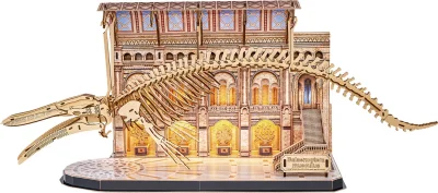 Dřevěné svítící 3D puzzle CubicFun  Natural Museum: Plejtvák obrovský 222 dílků