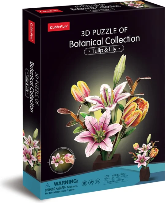 3D puzzle CubicFun  Botanical Collection: Tulipány a lilie 103 dílků