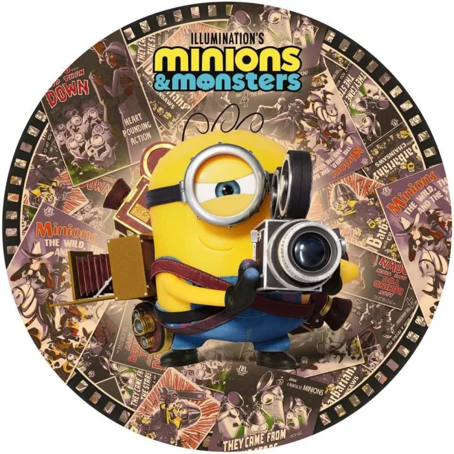 Kulaté puzzle Ravensburger 500 dílků Mimoni a monstra
