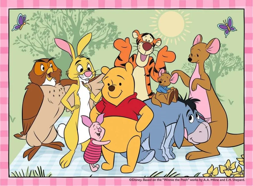 Puzzle pro děti Ravensburger sada 4v1 Medvídek Pú 12,16,20,24 dílků