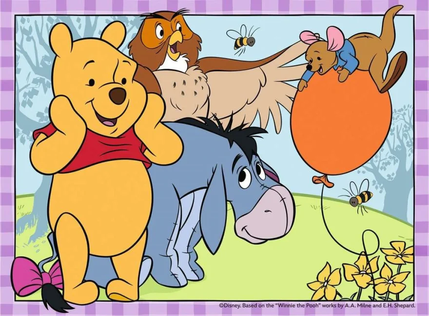 Puzzle pro děti Ravensburger sada 4v1 Medvídek Pú 12,16,20,24 dílků