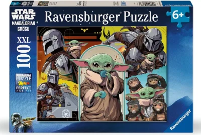Puzzle pro děti Ravensburger 100 dílků XXL Star Wars Mandalorian a Grogu
