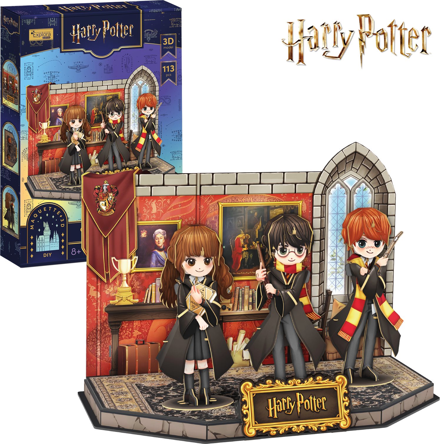 3D puzzle CubicFun  Harry Potter: Nebelvírská společenská místnost 113 dílků