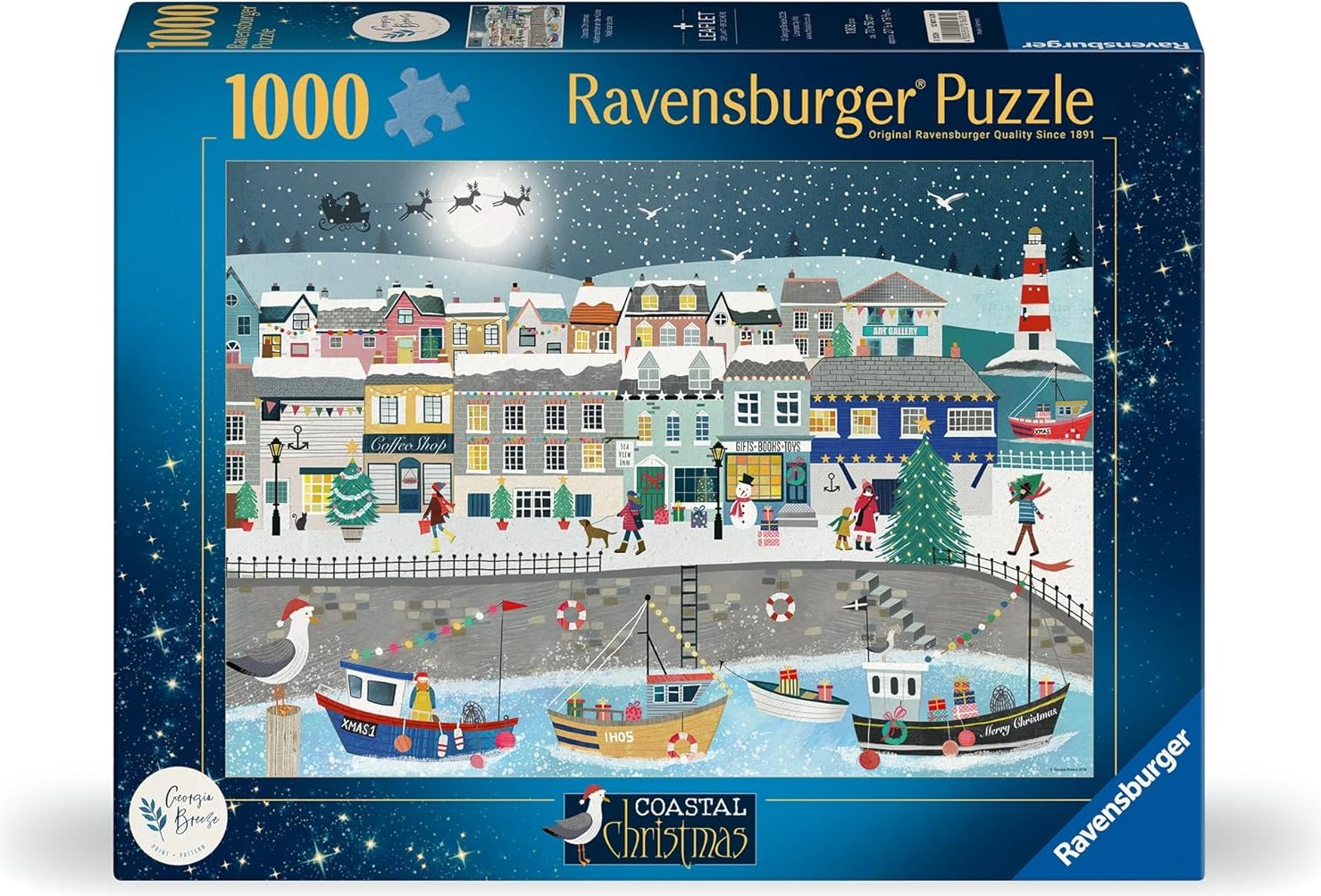Puzzle Ravensburger 1000 dílků Vánoce na pobřeží