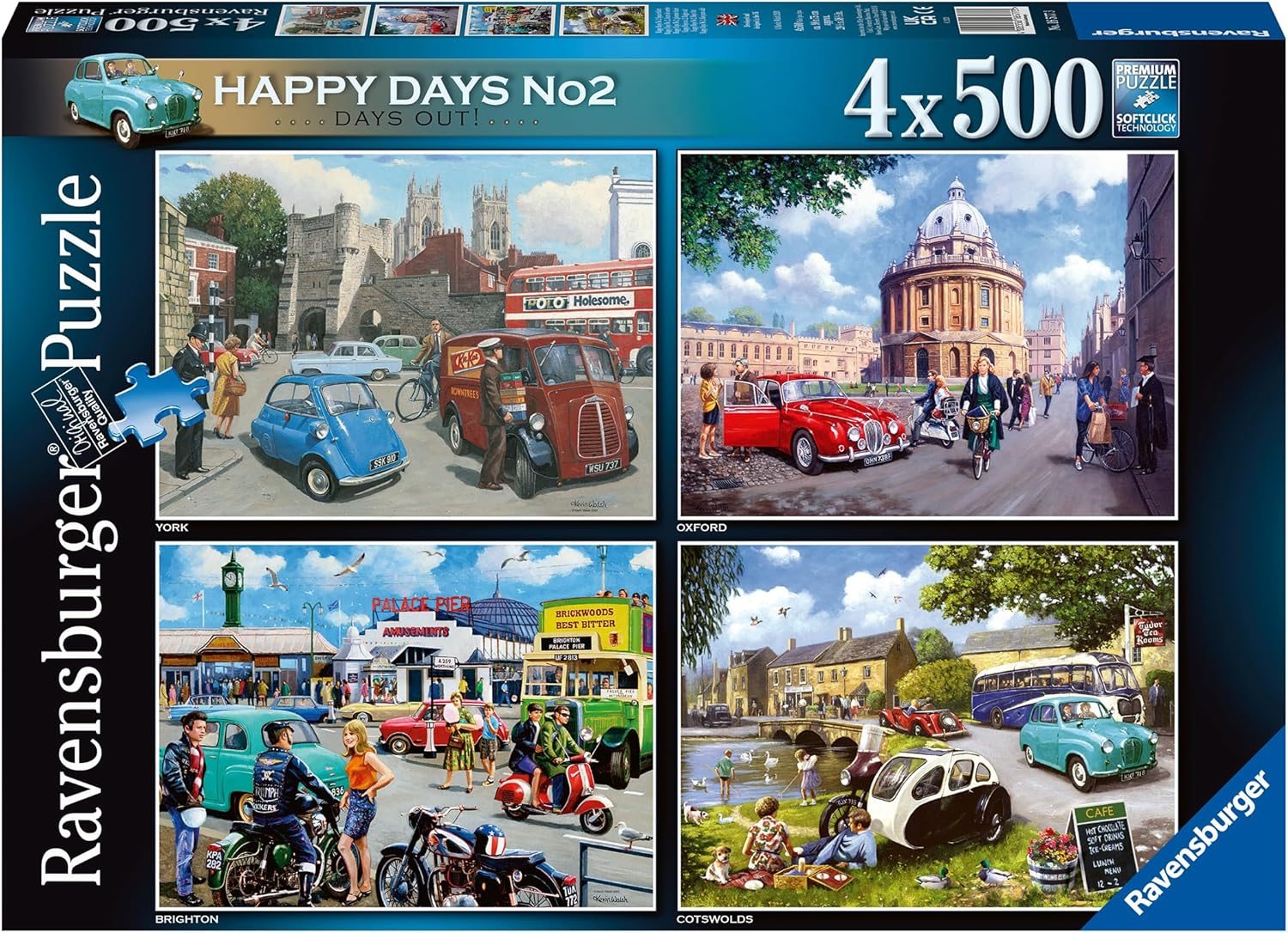 Puzzle Ravensburger 4x500 dílků Happy Days č. 2: Výlety