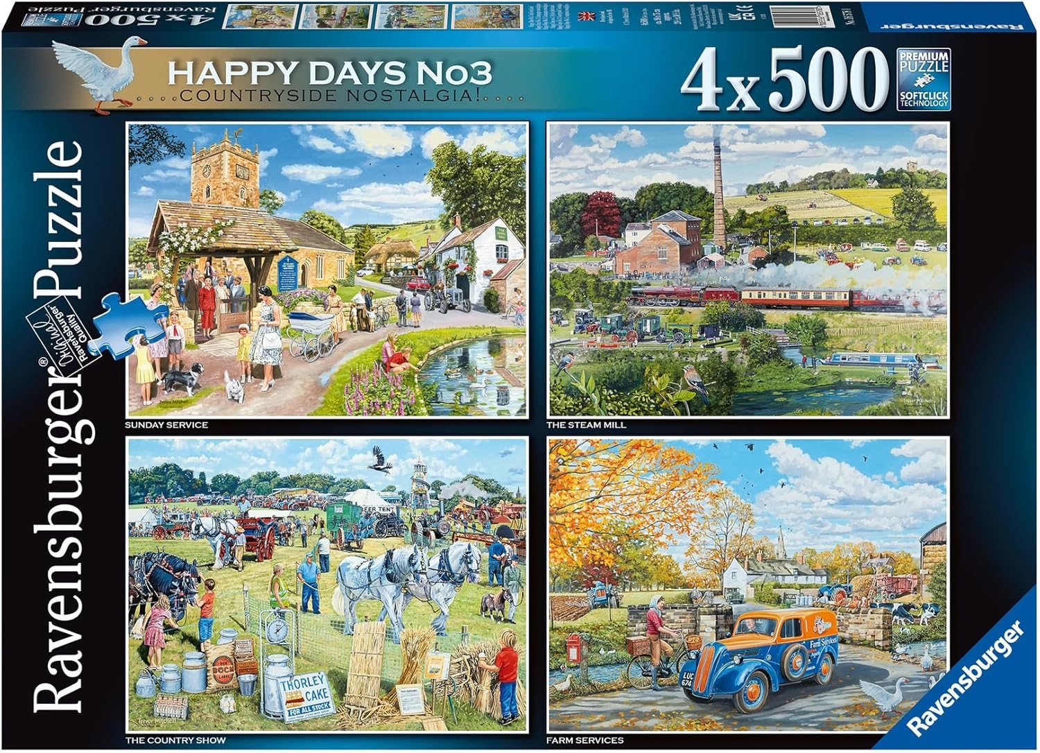Puzzle Ravensburger 4x500 dílků Happy Days č. 3: Nostalgie na venkově
