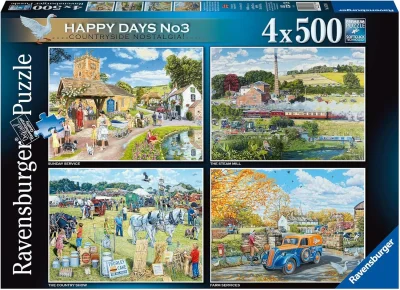 Puzzle Ravensburger 4x500 dílků Happy Days č. 3: Nostalgie na venkově