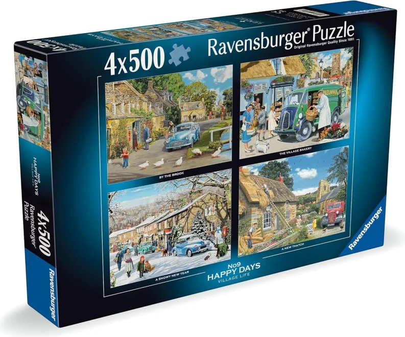 Puzzle Ravensburger 4x500 dílků Happy Days č. 9: Život na vesnici