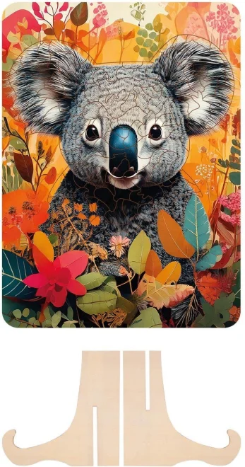 Dřevěné puzzle Moxy se stojánkem Koala 117 dílků