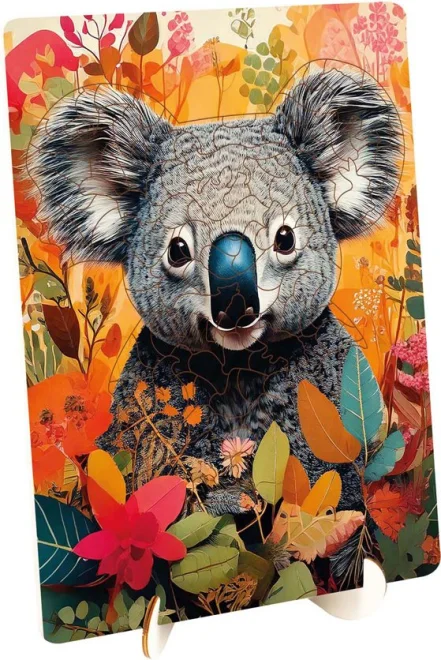 Dřevěné puzzle Moxy se stojánkem Koala 117 dílků