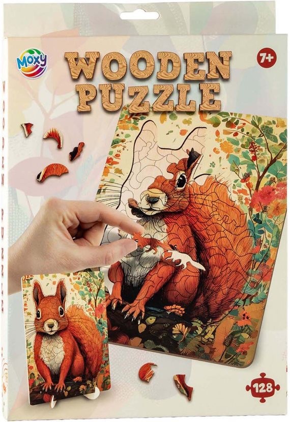 CCG dřevěné puzzle veverka 128 dílků