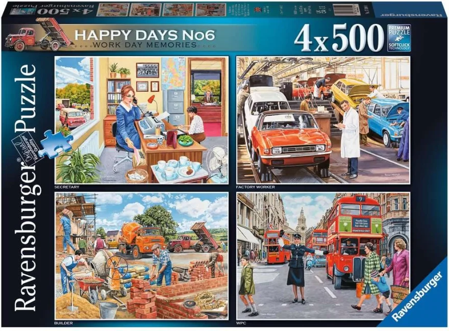 Puzzle Ravensburger 4x500 dílků Happy Days č. 6: Pracovní vzpomínky
