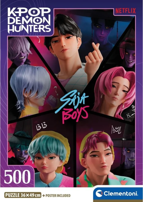 Puzzle Clementoni 500 dílků K-pop: Lovkyně démonů - Saja Boys