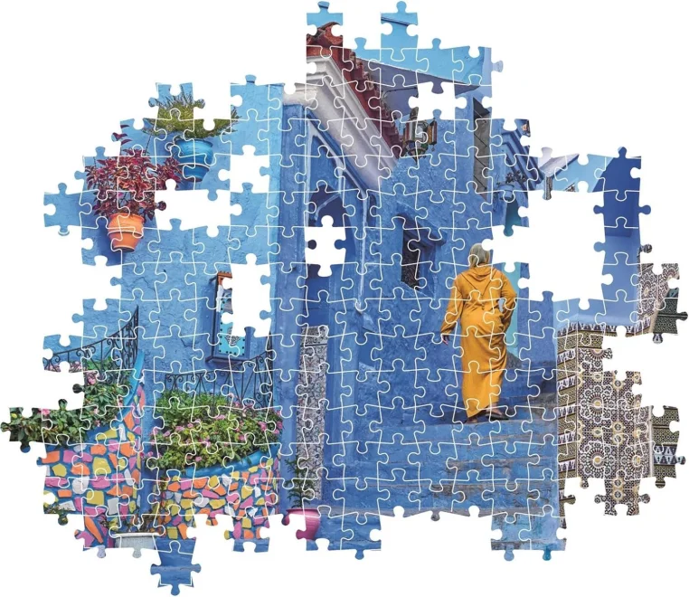 Puzzle Clementoni 500 dílků Modré město Šafšáwán, Chefchaouen, Maroko