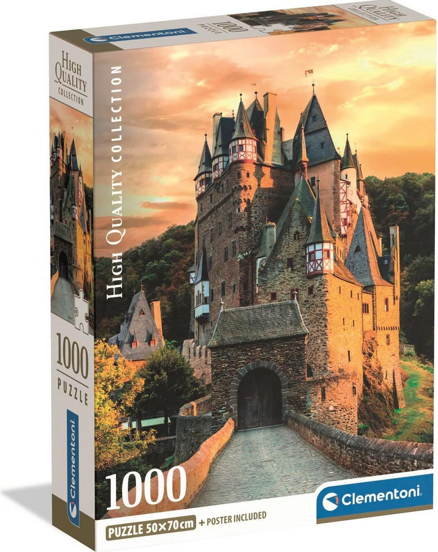 Puzzle Clementoni 1000 dílků Zlatá hodinka na hradě Eltz