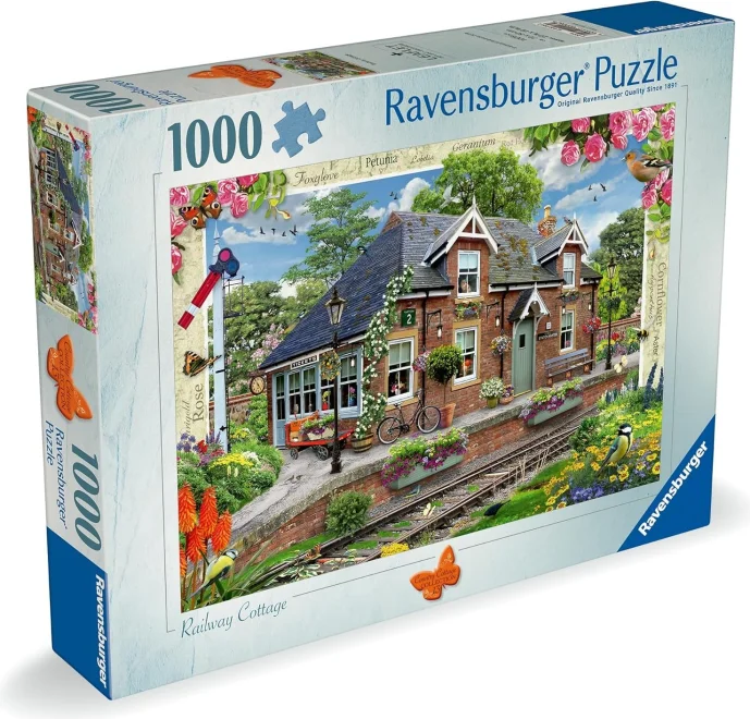 Puzzle Ravensburger 1000 dílků Country Cottage č. 13 - Domek u dráhy