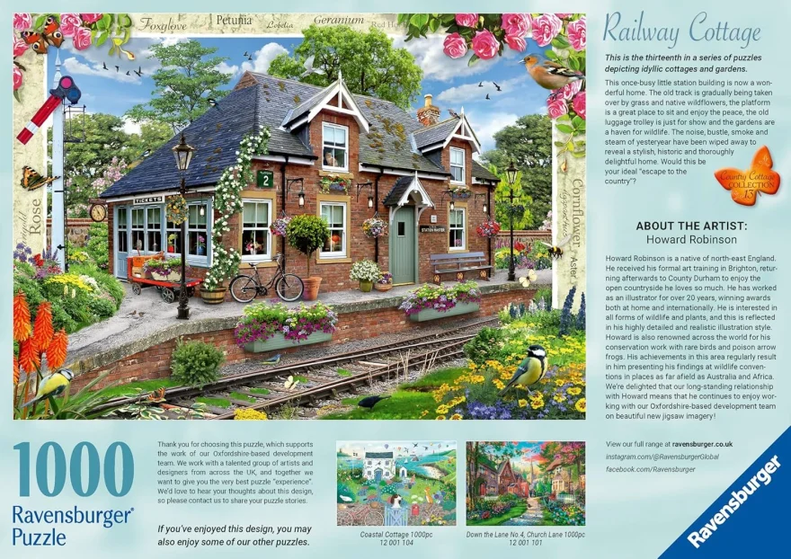 Puzzle Ravensburger 1000 dílků Country Cottage č. 13 - Domek u dráhy