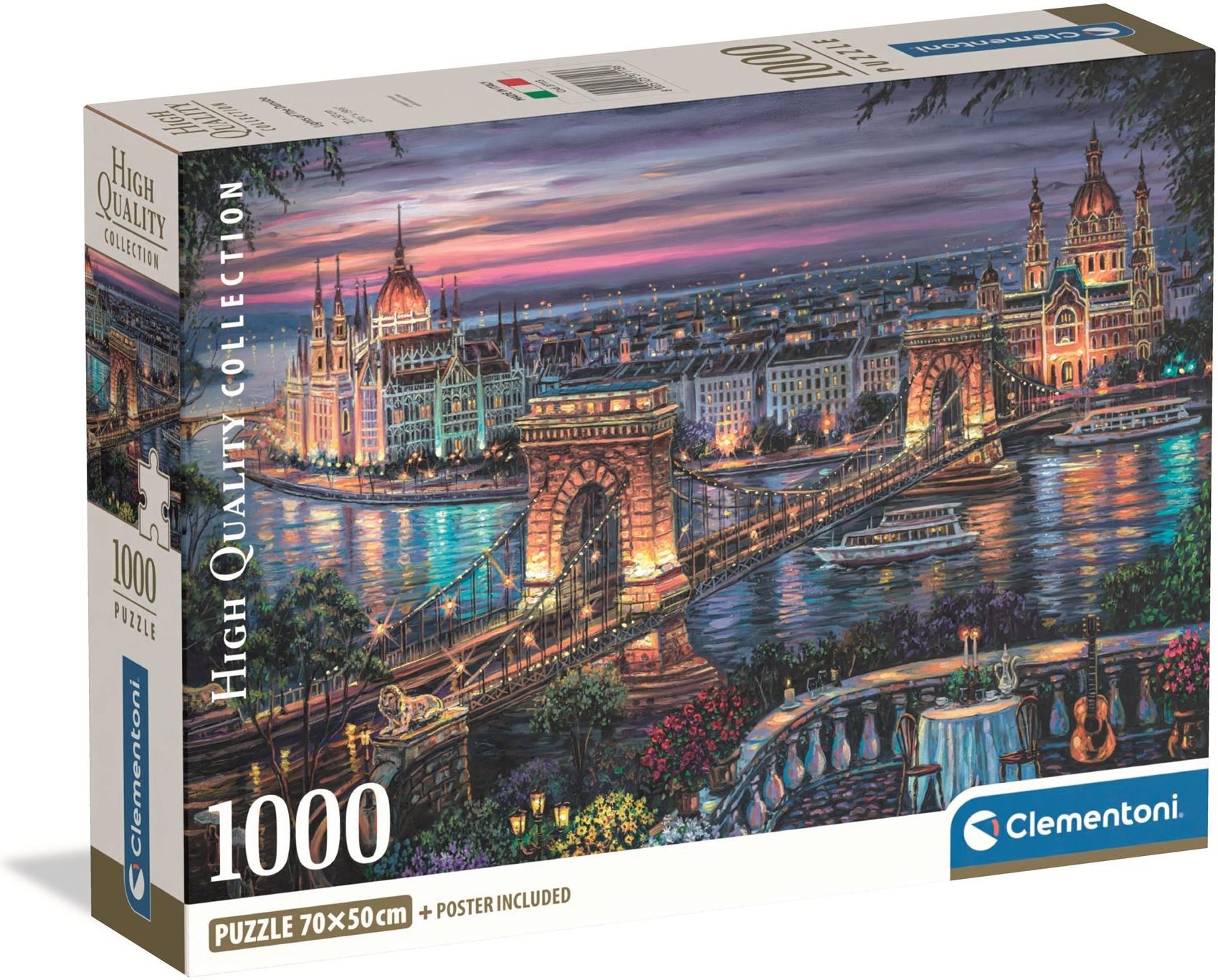 Clementoni puzzle Compact světla na Dunaji 1000 dílků