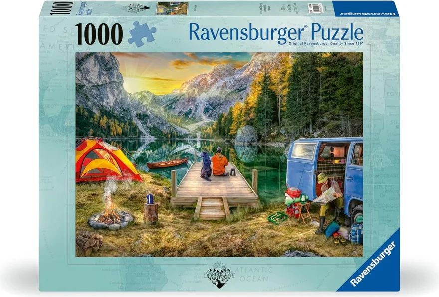 Puzzle Ravensburger 1000 dílků Wanderlust: Klidné tábořiště