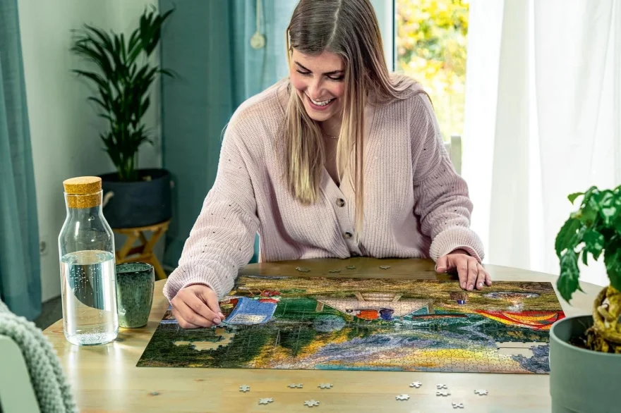 Puzzle Ravensburger 1000 dílků Wanderlust: Klidné tábořiště