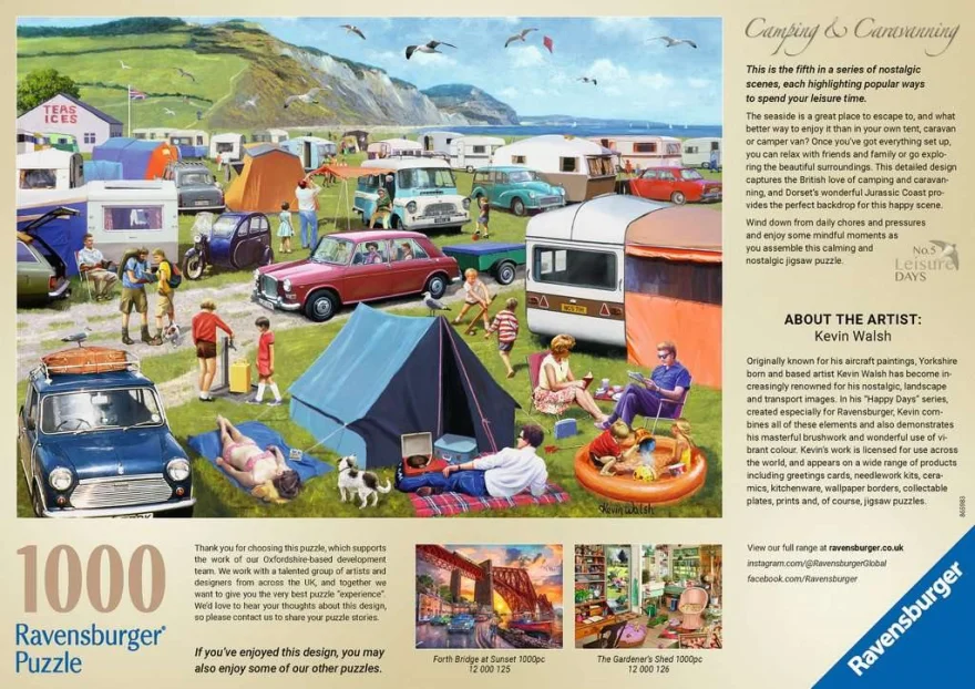 Puzzle Ravensburger 1000 dílků Leisure Days č. 5 - Kempování a karavaning