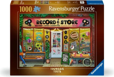 Puzzle Ravensburger 1000 dílků Retro vinyly