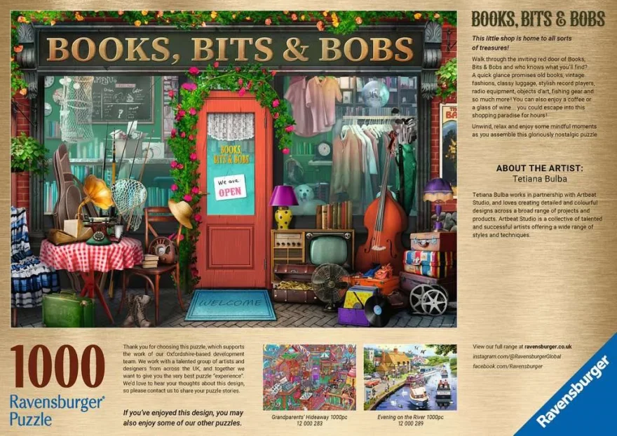 Puzzle Ravensburger 1000 dílků Knihy, drobnosti a starožitnosti
