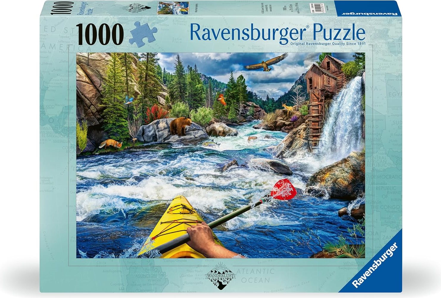 Puzzle Ravensburger 1000 dílků Wanderlust: Sjíždění divoké řeky