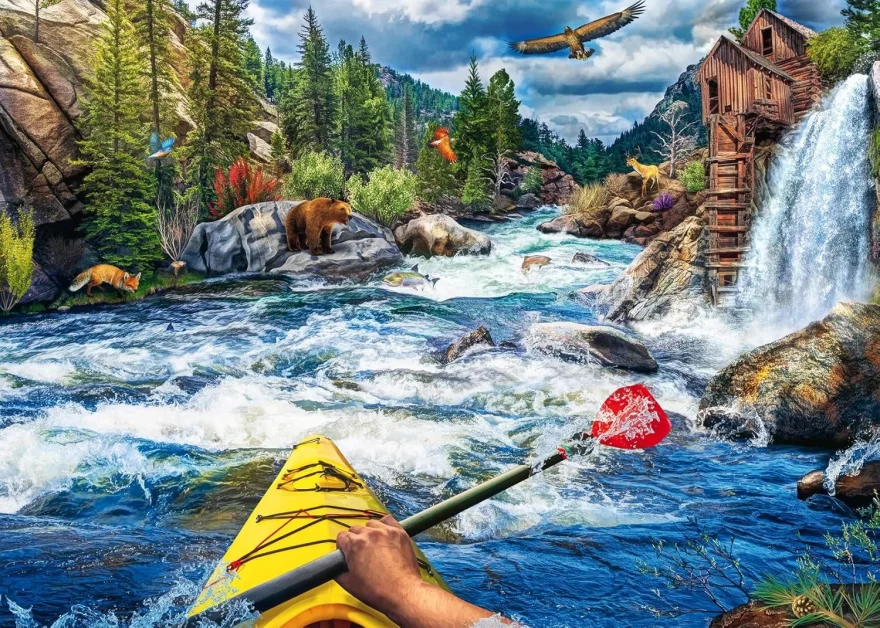 Puzzle Ravensburger 1000 dílků Wanderlust: Sjíždění divoké řeky