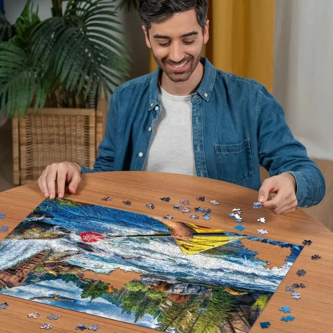 Puzzle Ravensburger 1000 dílků Wanderlust: Sjíždění divoké řeky