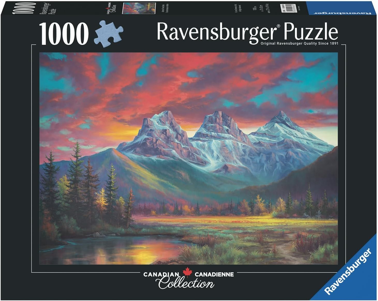 Puzzle Ravensburger 1000 dílků Kanada: Tři sestry, Alberta