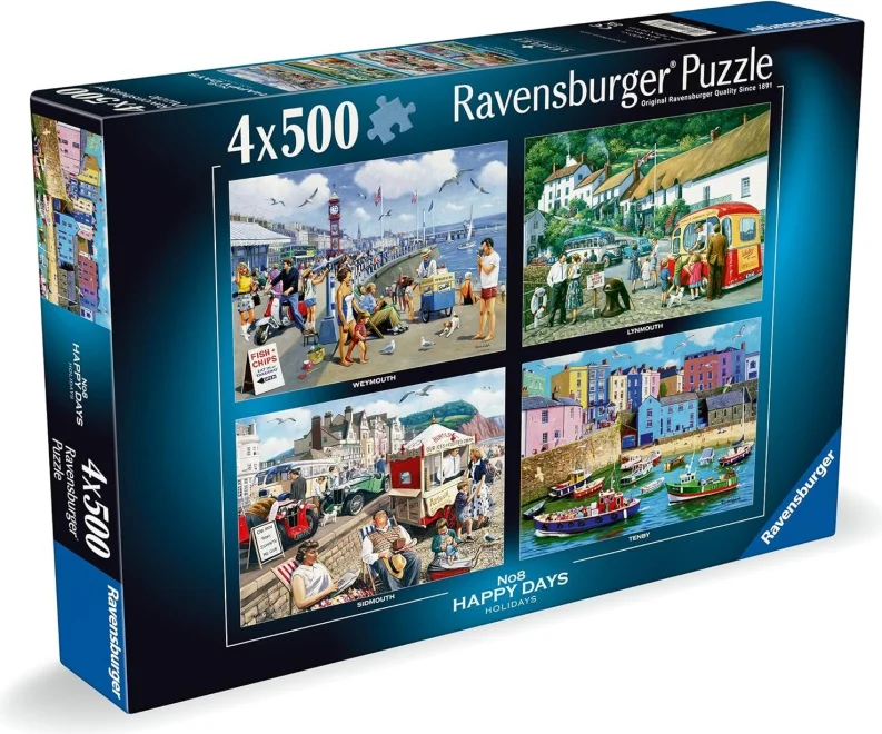 Puzzle Ravensburger 4x500 dílků Happy Days č. 8: Dovolené